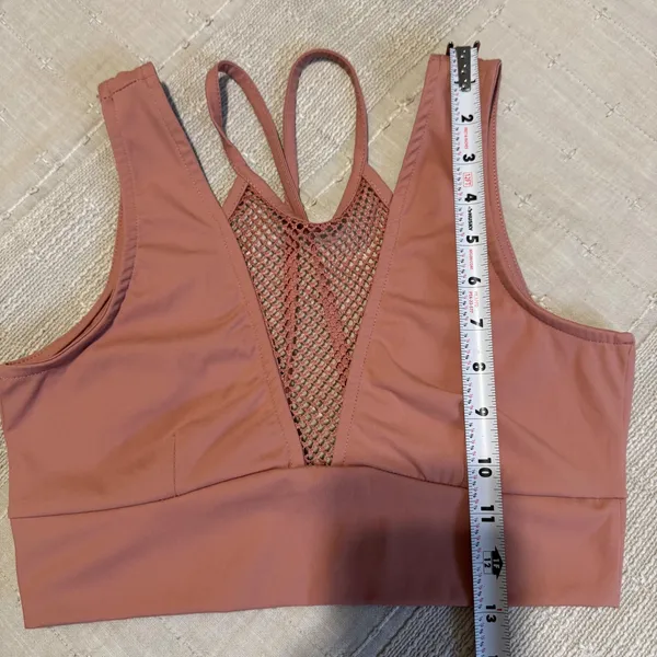 Forever 21 Pink Mesh Inset Sports Bra Tank‎ Top Athletic Workout Women's Medium - Image 10