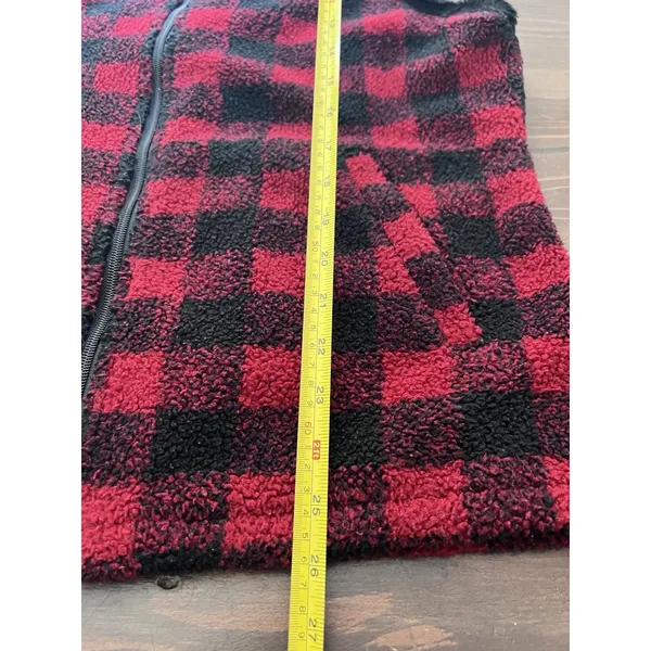 Woolrich Women'S Red Black Buffalo Plaid Collared Full Zip Pockets Vest Sz Xl - Image 8