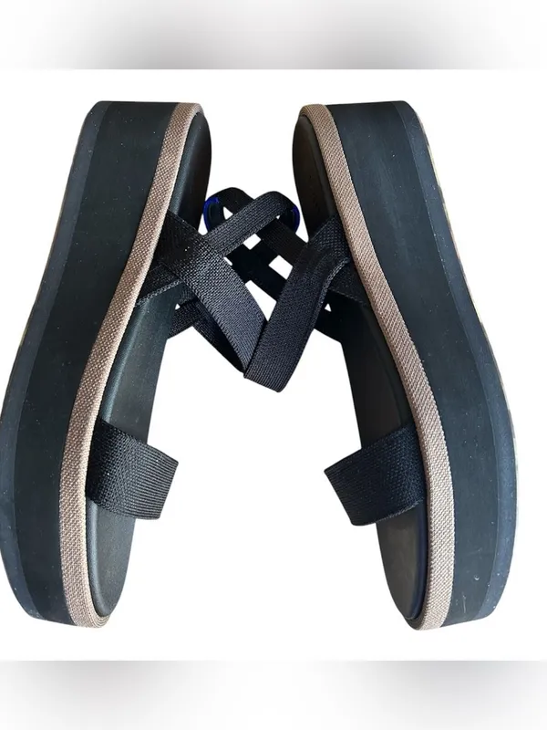 Rothy's The Lightweight Wedge Sandals, Black, Size 10.5, NWT No box - Image 6