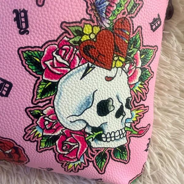 Ed Hardy Pink Skull Tattoo Tote Bag NWT - Y2K Biker Chic - Image 9