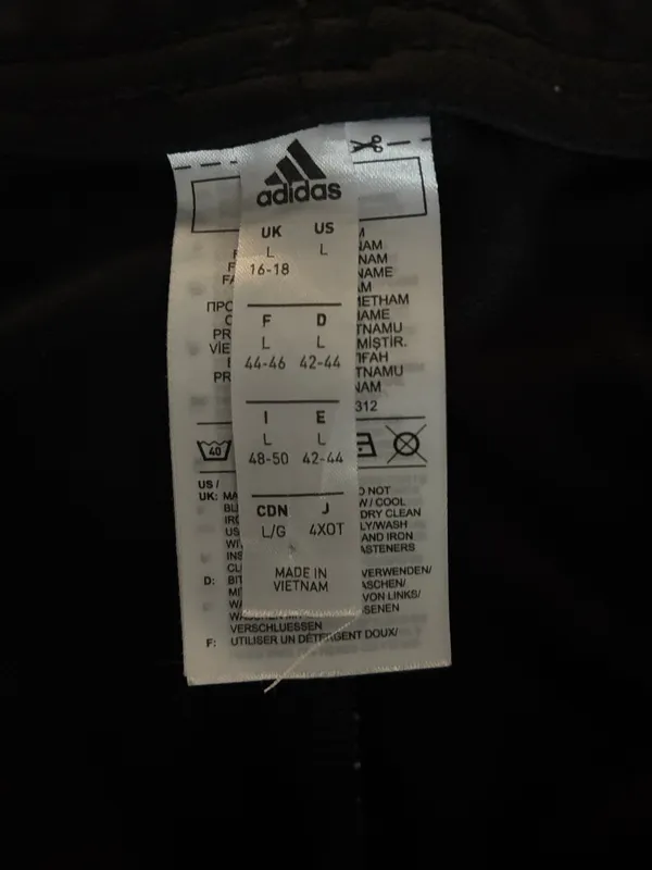 adidas Black Joggers with White Side Stripes - Image 2