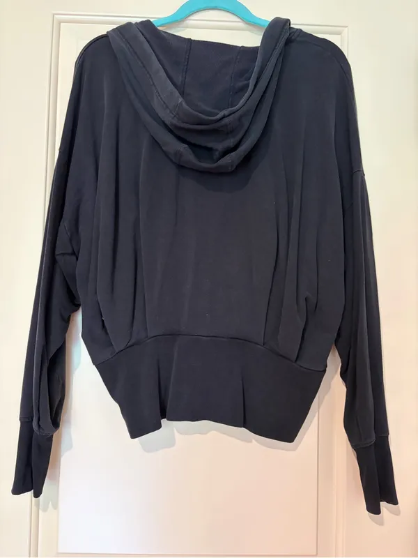 Athleta Black Zip-Up Hoodie Slouchy Fit Size M - Image 2