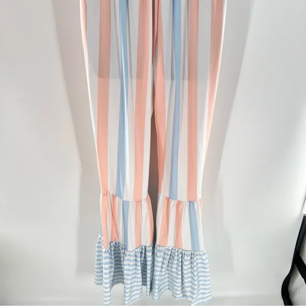 Striped Pink and Blue Jumpsuit Size M - Image 11
