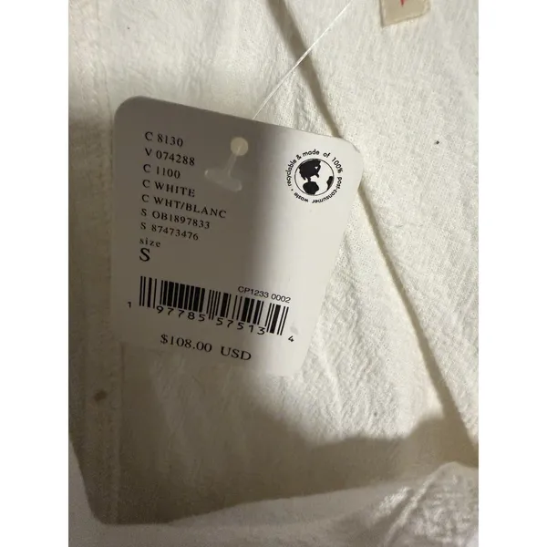 Free People Ronnie Cotton Poplin Mini Shirtdress White‎ Women's Size Small - Image 12