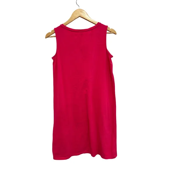 Lands End Womens Pink Sleeveless Cotton Blend Shift Dress XS 2-4 Casual Beach - Image 2