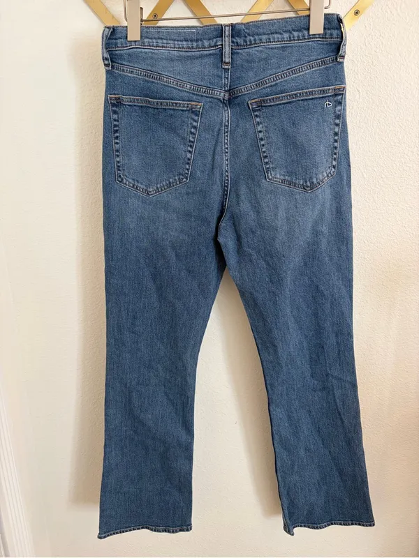 Rag & Bone Piper Mid-Rise Wide Leg bootcut Full Length Jeans 28 - Image 6