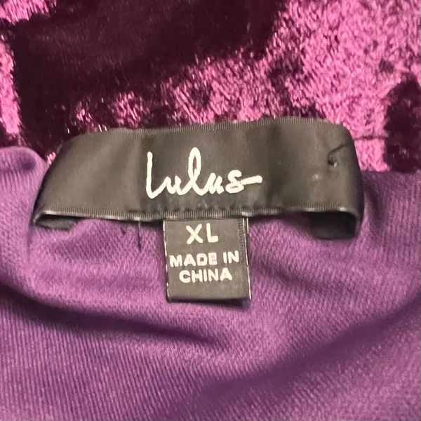 Lulus Muse Moment Crushed Velvet One-Shoulder Mini‎ Dress Purple Size XL - Image 8