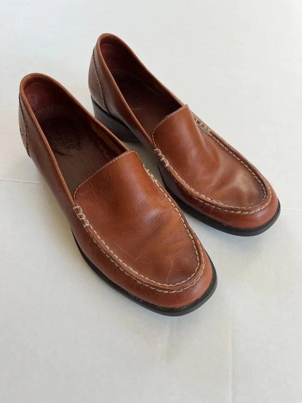 Timberland Womens Sz 9 SMART Brown Leather Shoes Slip On Loafer - Image 4