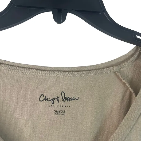 Chip + Pepper Women's Size XS Tan 3/4 Sleeve Round Neck Soft Modal Top‎ - Image 4