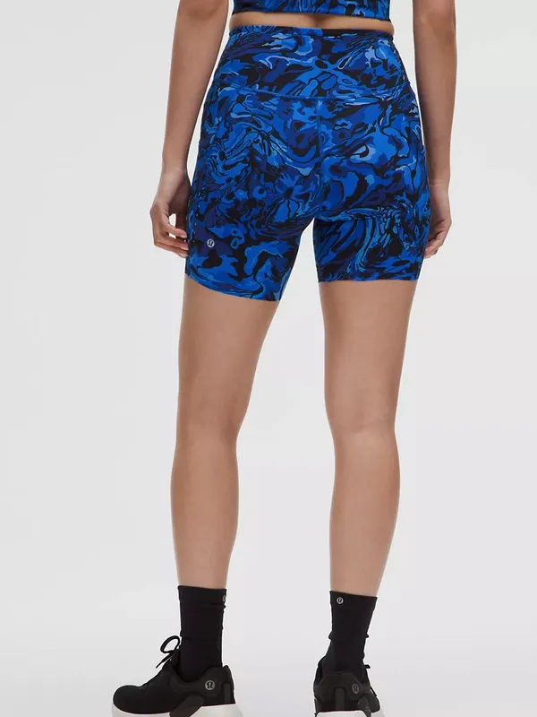 Lululemon Fast and Free High-Rise Short 6" - Flower Meld Galactic Cobalt Multi - Image 3