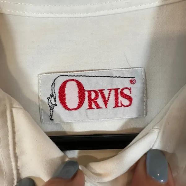 Orvis White Northern Cardinal Bird Floral Button Down Shirt Women Sz 18 VTG - Image 7