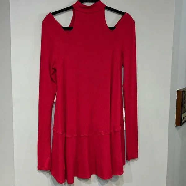 Free People Downtown Girl flowy high neck tunic Apple Valley red‎ size S NWT - Image 5