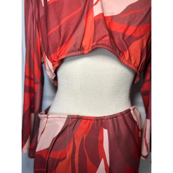 NWT Anthropologie Hutch Cutout Bold Floral Wide Leg‎ Cutout Tie Front Jumpsuit - Image 7