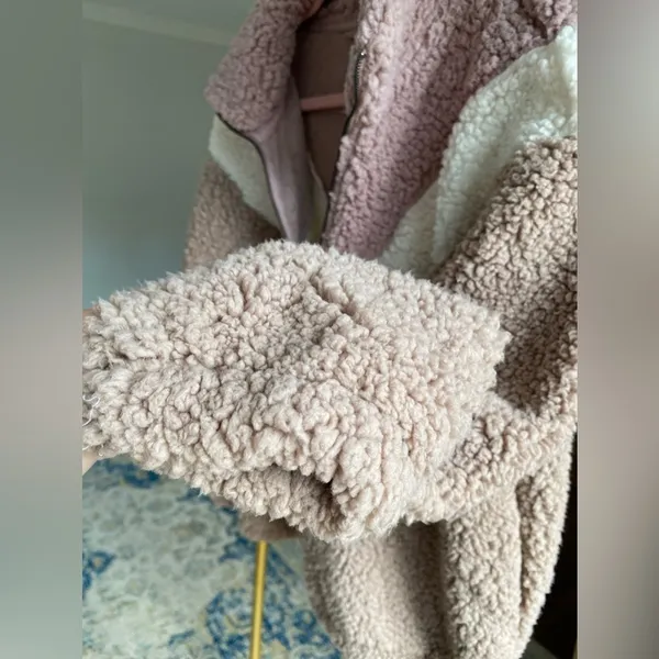 Nine‎ West Pullover Sweater Cozycore Valentines Sherpa Teddy Soft Zip Fluffy - Image 6