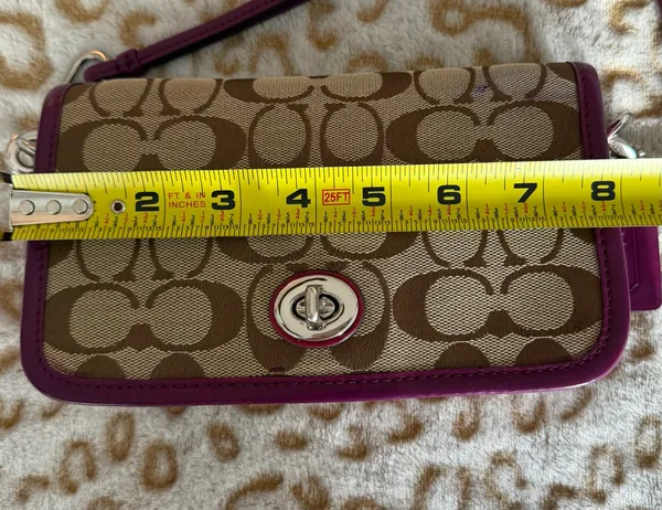Coach Legacy Signature Penny Small Khaki/Berry Crossbody Bag - Image 7