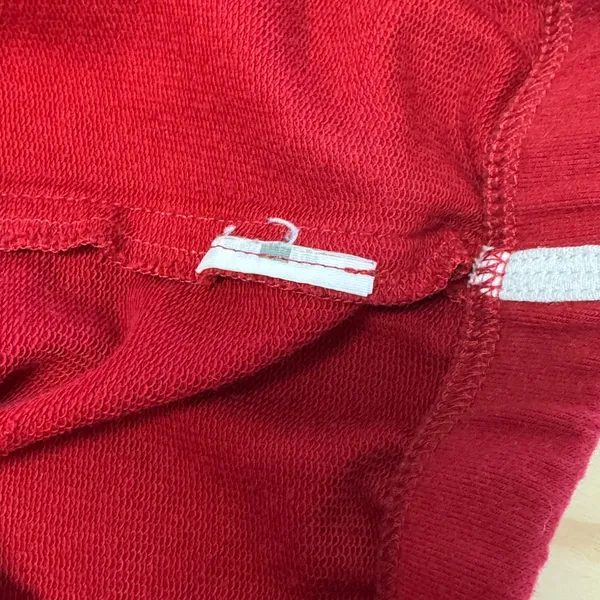 Hollister Womens High Rise Dolphin Shorts Red White Athletic Logo XS Sporty - Image 8