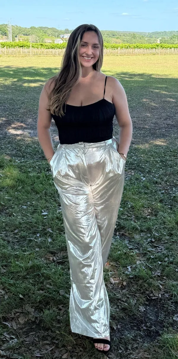 Metallic Gold Pants Size M - Image 3