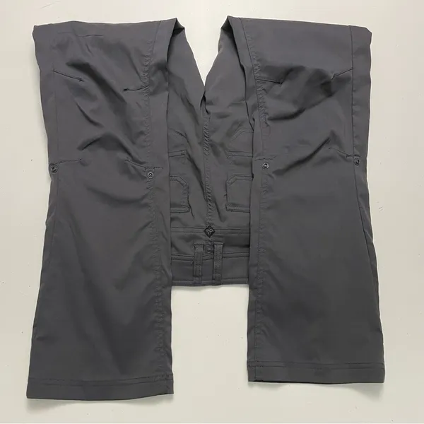 prAna Halle Pant Cargo Convertible Roll Up Stretch Zion Travel Hiking Grey Coal - Image 9