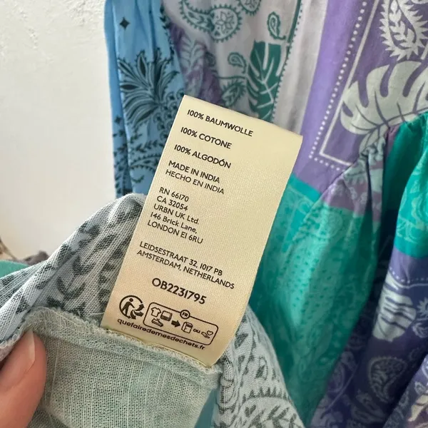 Free People Teal, Lavender, Mint Patchwork Midi Dress - Image 7