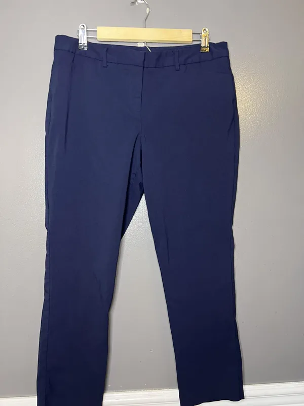 Mario Serrani Dress Pants Womens 12 Blue Ponte Stretch Flat Front Work Office - Image 2