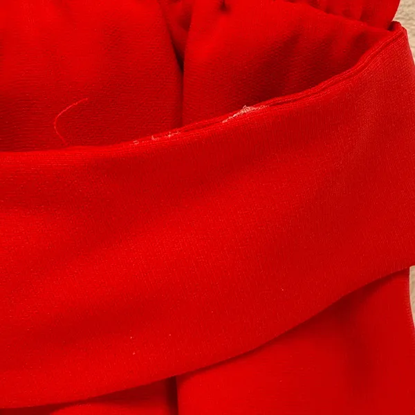 Amanda Uprichard Maxi Dress Ruffle Sleeve‎ Wrap Red Dress Party Cocktail Size P - Image 7