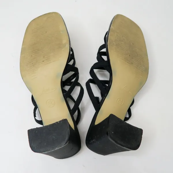 Vintage Y2K Fioni Black Elastic Strappy Heels - Image 11