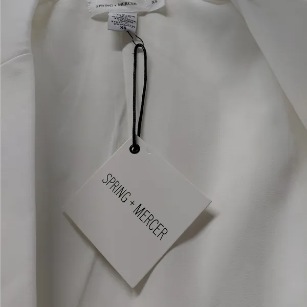 Spring + Mercer Womens Blazer Dress XS White Bridal Chic Cocktail Party Wedding - Image 8