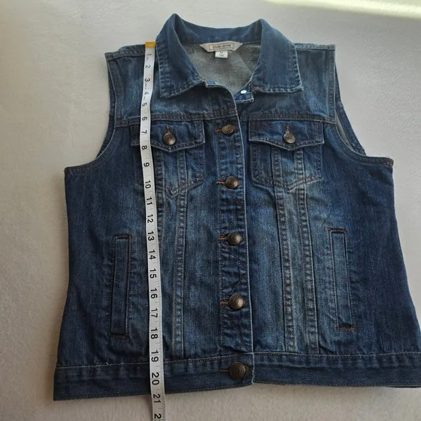Adam Levine Womens Medium Wash Denim Trucker Vest Blue Size Medium - Image 6