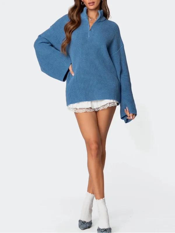 Amour High Neck Oversized Zip Sweater in size Medium - Image 6