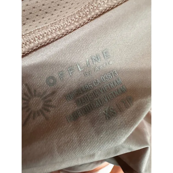OFFLINE by Aerie Womens‎ XS Peach Cropped Football Jersey Varsity Baby Tee Pink - Image 5