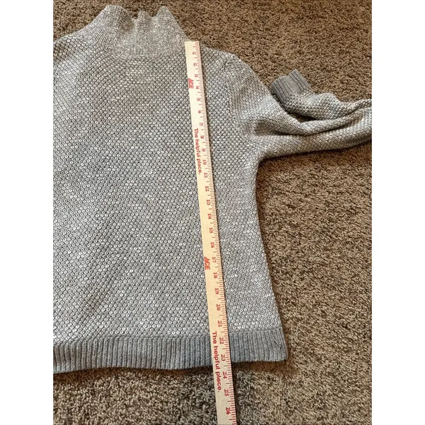 Hollister Jacket Women's Large Gray Knit Asymmetrical Zip Sweater Moto Style‎ - Image 7