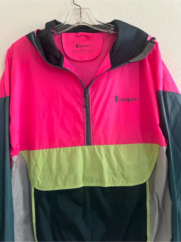 cotopaxi Neon Colorblock Pullover Windbreaker Jacket - Hot Pink, Teal, Limep - Image 2