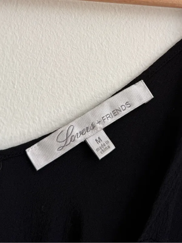 Lovers + Friends Black Flowy Tank Top Size Medium Blouse - Image 2