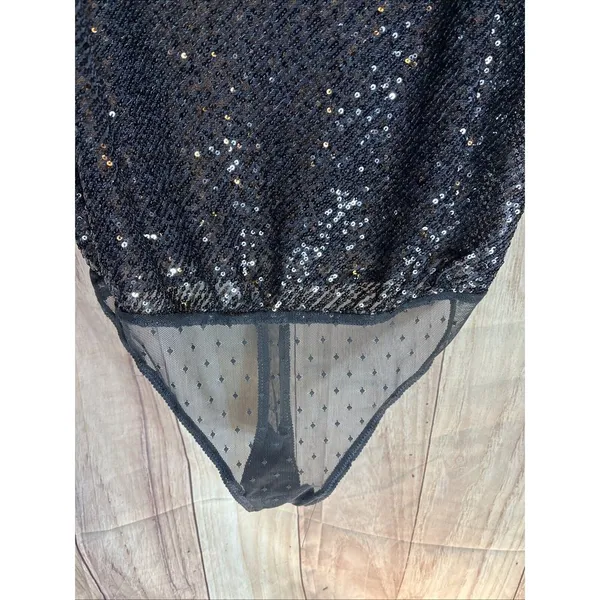 Free People Bodysuit Womens Medium Sequin Spark Party Event Concert 170/96A - Image 3
