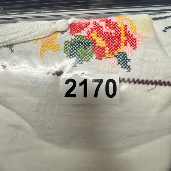 2170 | Orange Creek Boho Embroidered Cotton Floral Peasant Top White Womens L - Image 8