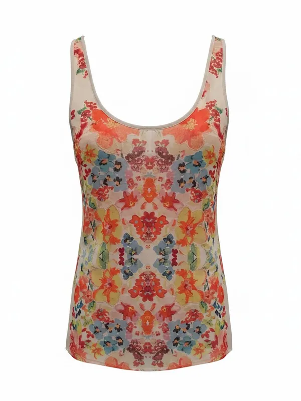 Candie's Floral Scoop-Neck Multicolor Tank - Image 2