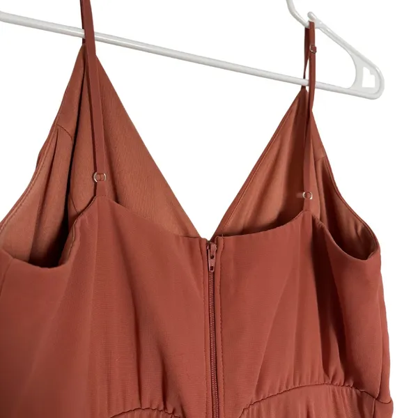 Birdy Grey Rust Orange Chiffon Dress (Size Medium) - Image 7
