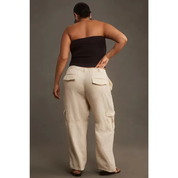 Anthropologie Pilcro Linen Cargo Pants Ivory Wide Leg NWT XL - Image 2