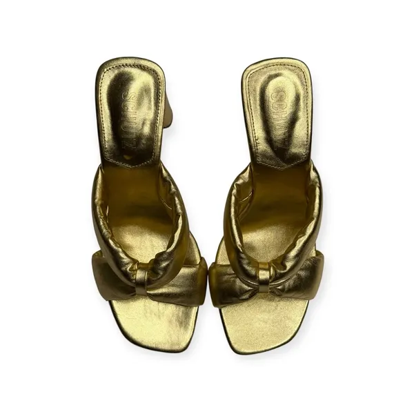new Schutz 𒀭 Fairy High Heeled Sandal 𒀭Metallic Gold Shimmer Leather 𒀭 7.5M 𒀭 - Image 10