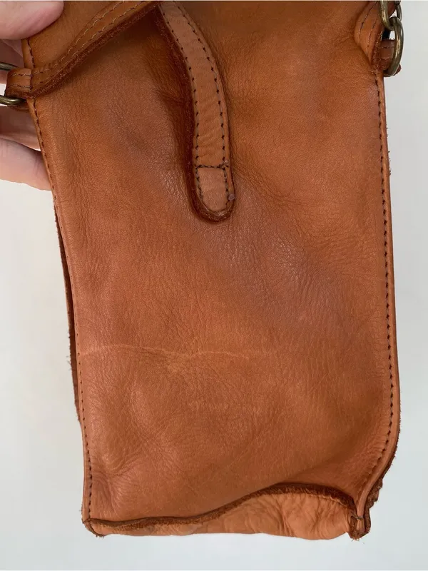 Coldwater Creek Just Right crossbody bag soft calfskin caramel tone leather boho - Image 7