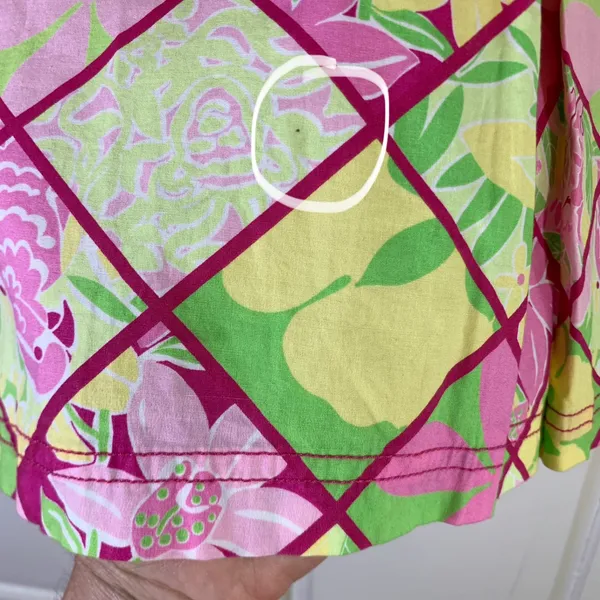Lilly Pulitzer Pink Green Tropical Parrot Trellis ALine Mini Skirt Skort 10 READ - Image 2