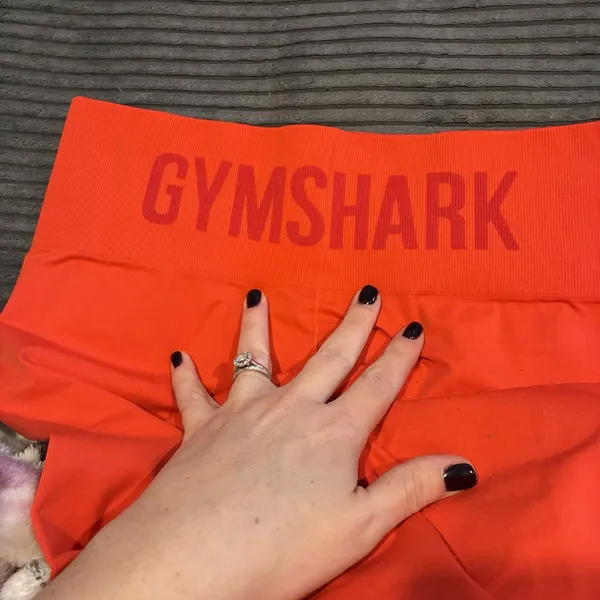 Gymshark Fit Seamless Mid Rise Activewear Leggings Red/Orange Size Medium - Image 9