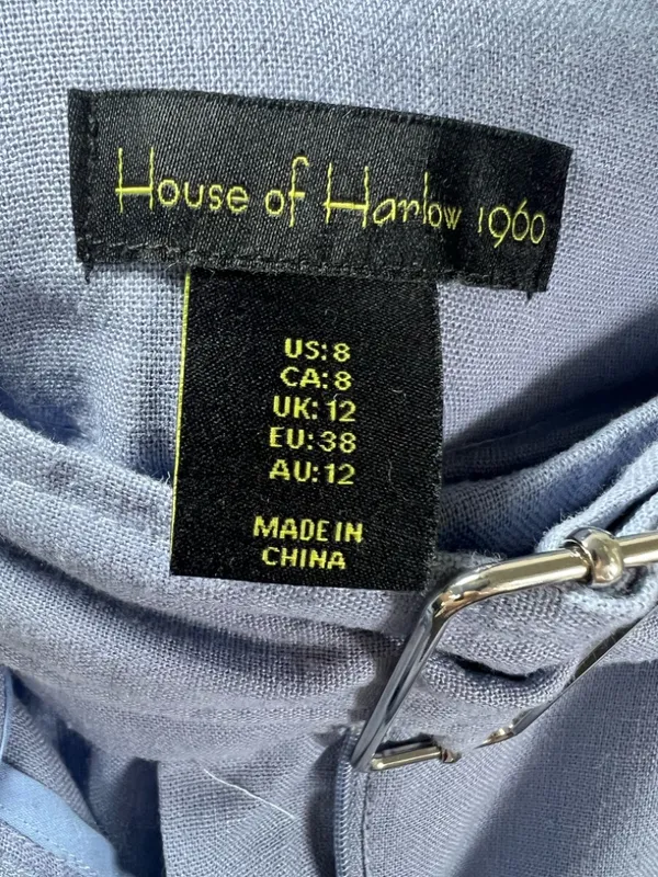 House of Harlow 1960 Wide Leg Pants Periwinkle Blue Belt Linen Resort Coastal 8 - Image 9