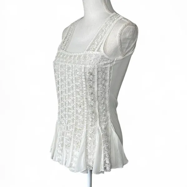 Vintage Y2K Sequin Top White - Image 4