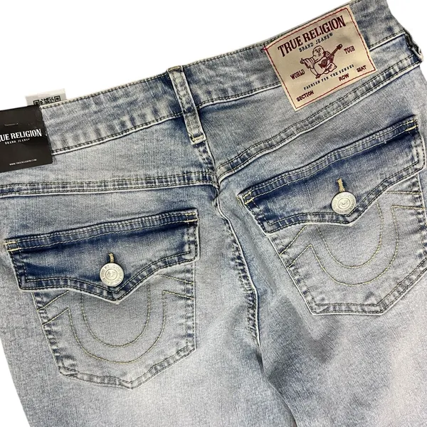 True Religion Jeans Joey NWT Y2K Mid Rise SZ 26 Patchwork Two Tone Flap Pockets - Image 5