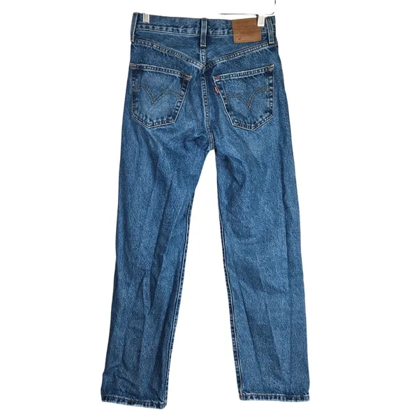 Levis Premium 501 Original 90s Straight Leg Jeans Medium Wash Blue W24 L30 A1959 - Image 2