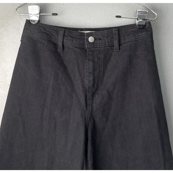 Universal Threads Sailor Wide Leg Jeans Size 6 Black High Rise Lagenlook Street - Image 2
