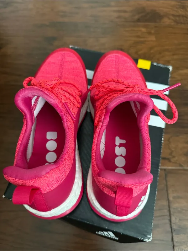 Adidas Hot Pink Knit Lace-Up Sneakers - Image 4
