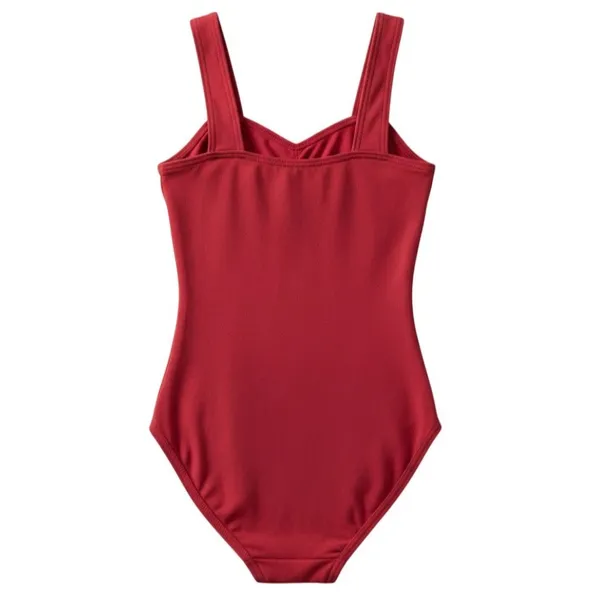 Capezio Adult XS Tank Leotard Red Garnet Scoop Neck Dance Lined Cotton Blend - Image 6