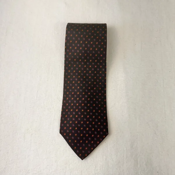 Vintage Brooks Brothers Makers England Men's Tie Silk Brown Geometric Necktie - Image 5